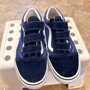 Vans Women's Navy and White Velcro Athletic Sneakers